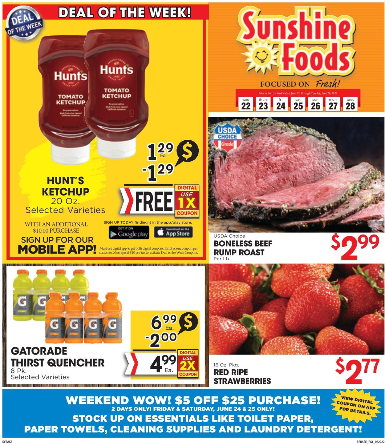 Sunshine Foods Weekly Ad Circular - valid 06/22-06/28/2022