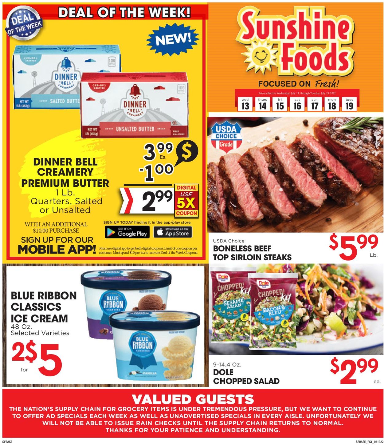 Sunshine Foods Weekly Ad Circular - valid 07/13-07/19/2022
