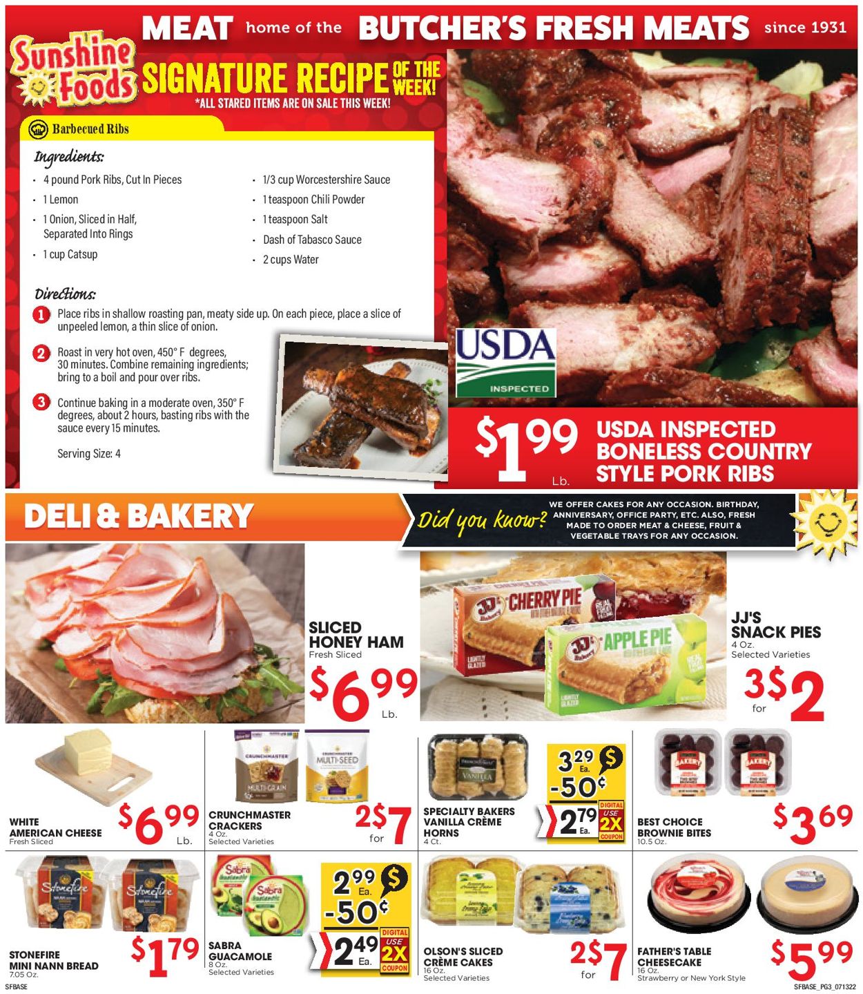 Sunshine Foods Weekly Ad Circular - valid 07/13-07/19/2022 (Page 3)