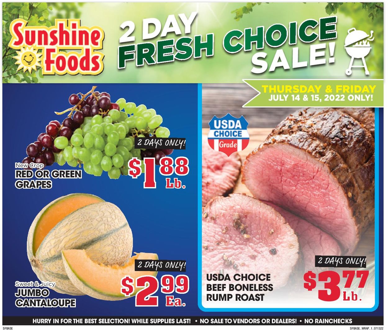 Sunshine Foods Weekly Ad Circular - valid 07/13-07/19/2022 (Page 9)