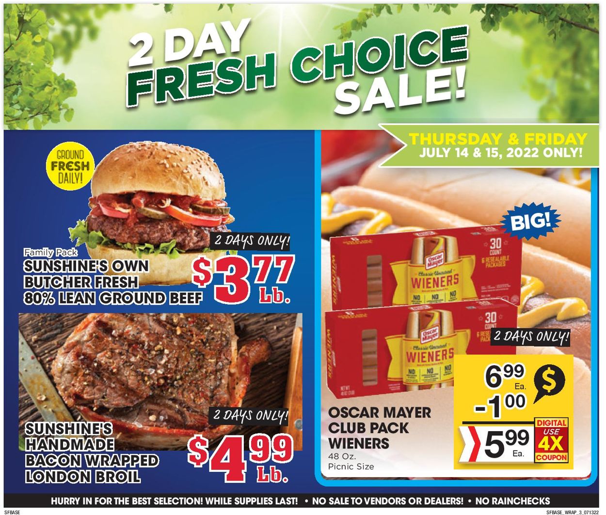 Sunshine Foods Weekly Ad Circular - valid 07/13-07/19/2022 (Page 11)