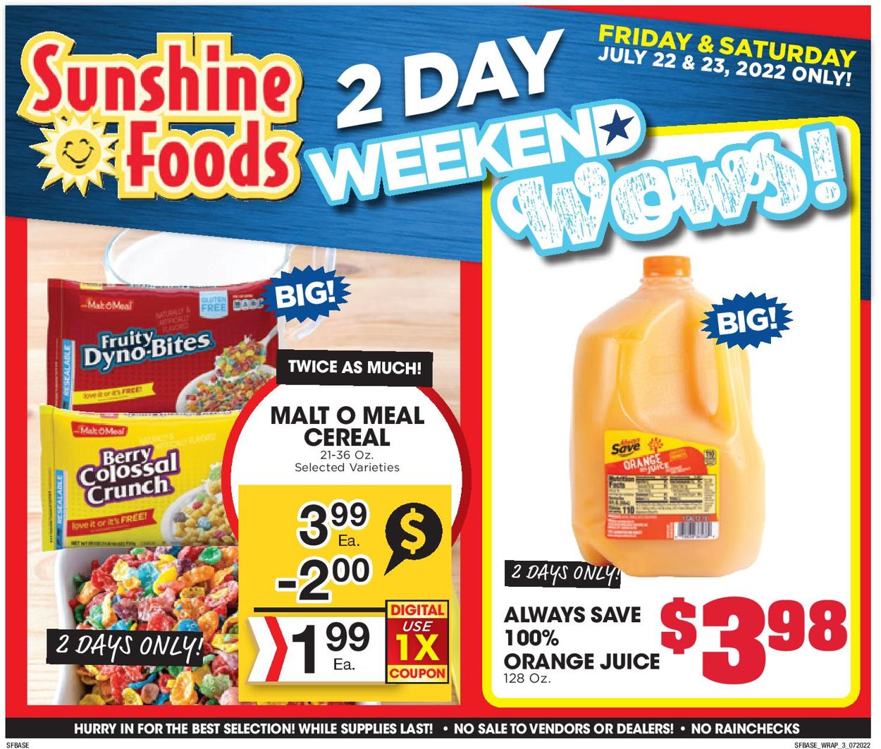 Sunshine Foods Weekly Ad Circular - valid 07/20-07/26/2022 (Page 11)