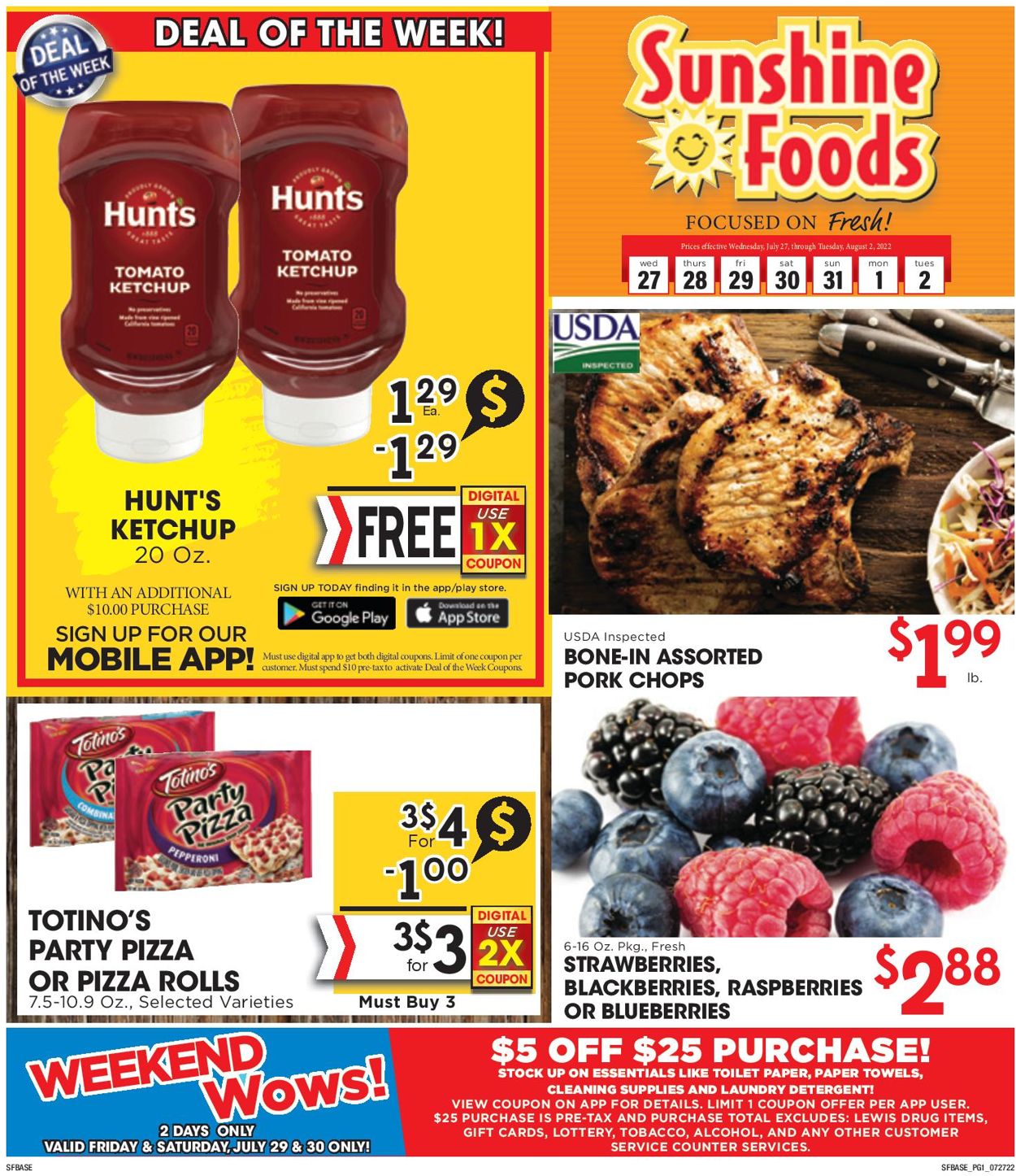 Sunshine Foods Weekly Ad Circular - valid 07/27-08/02/2022