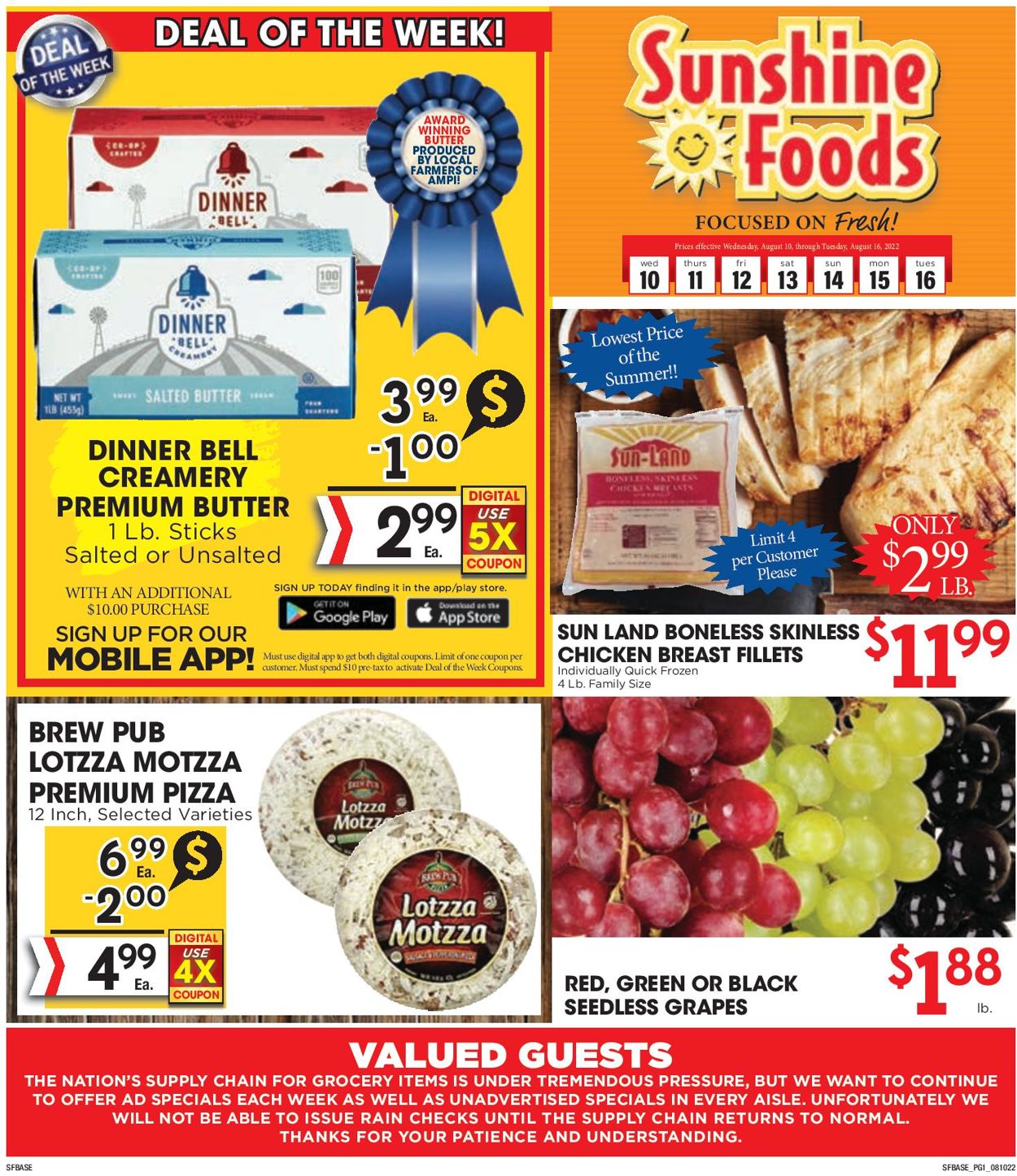 Sunshine Foods Weekly Ad Circular - valid 08/10-08/16/2022