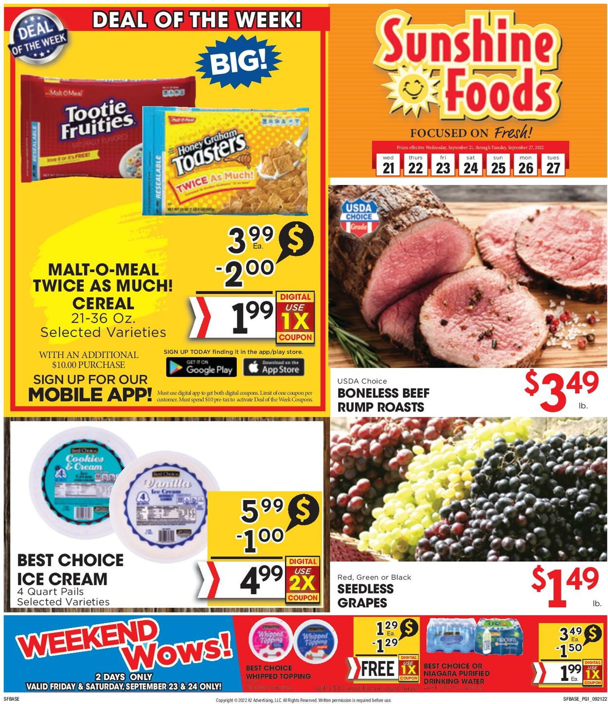 Sunshine Foods Weekly Ad Circular - valid 09/21-09/27/2022