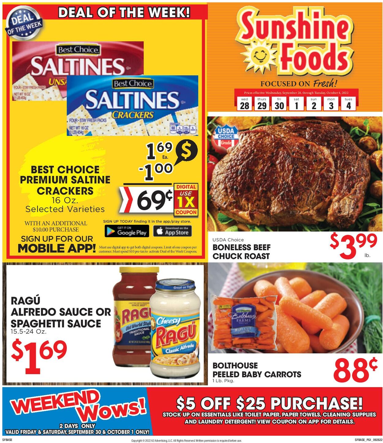 Sunshine Foods Weekly Ad Circular - valid 09/28-10/04/2022