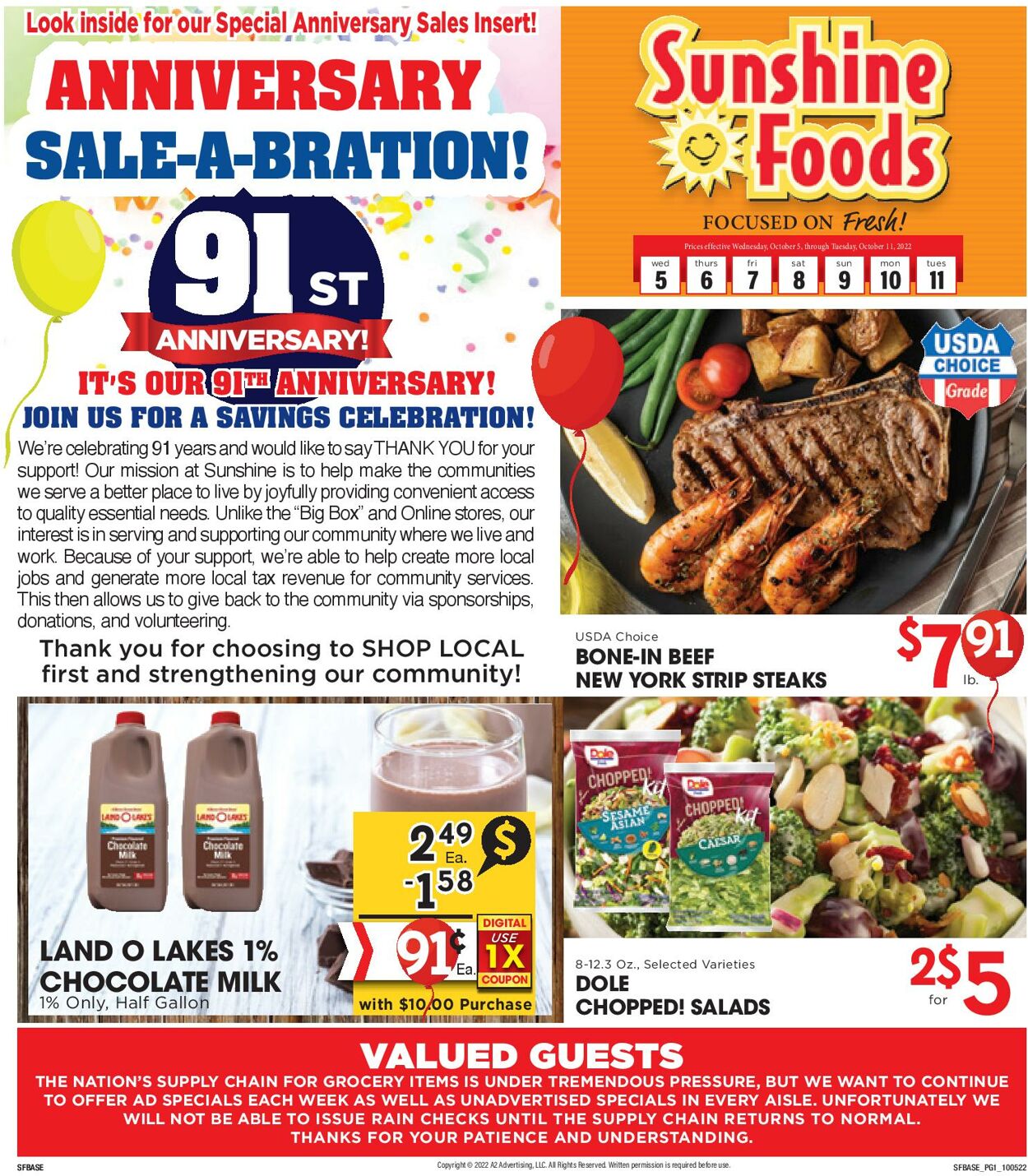 Sunshine Foods Weekly Ad Circular - valid 10/05-10/11/2022