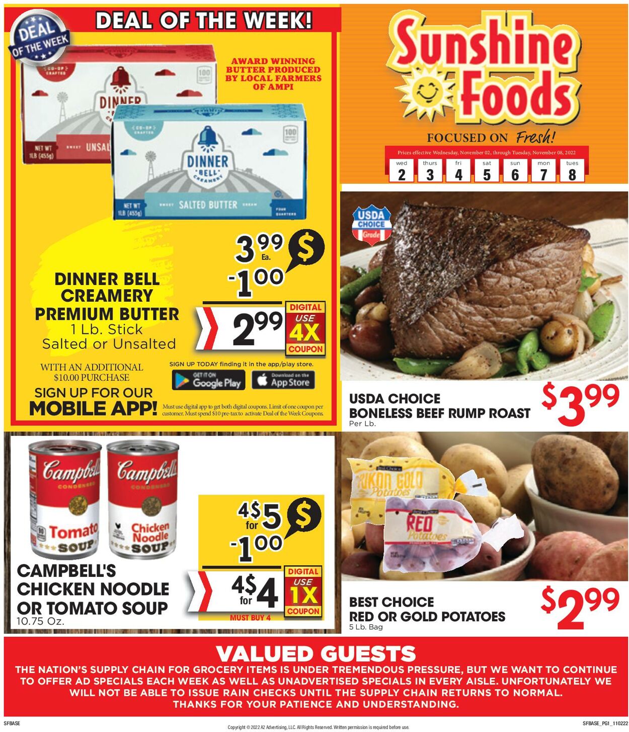 Sunshine Foods Weekly Ad Circular - valid 11/02-11/08/2022