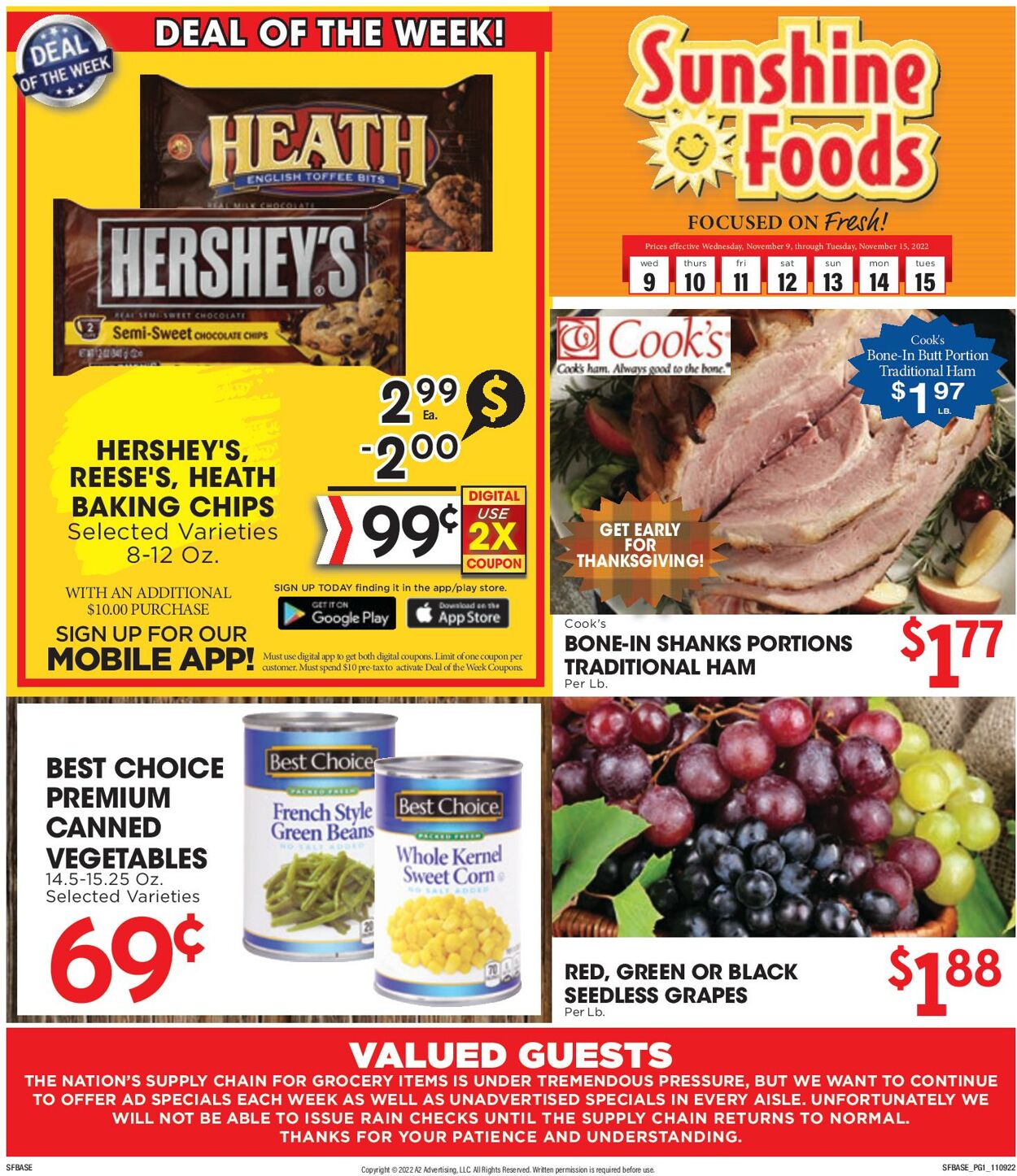 Sunshine Foods Weekly Ad Circular - valid 11/09-11/15/2022