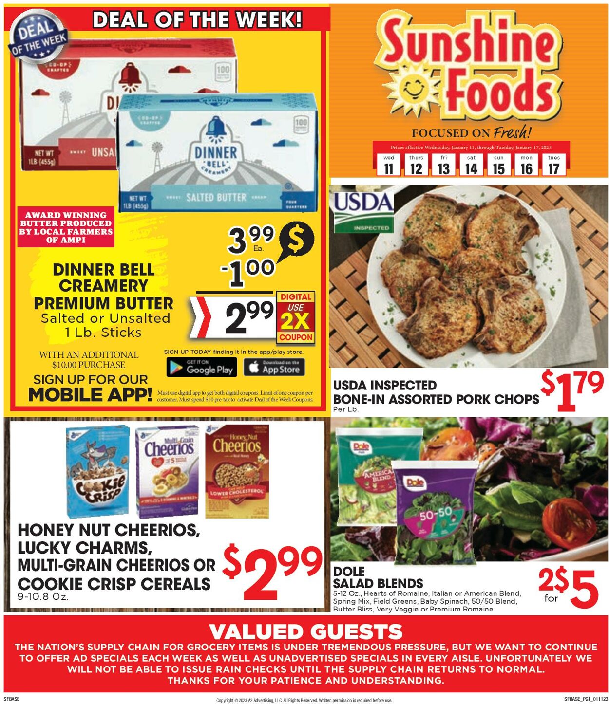 Sunshine Foods Weekly Ad Circular - valid 01/11-01/17/2023