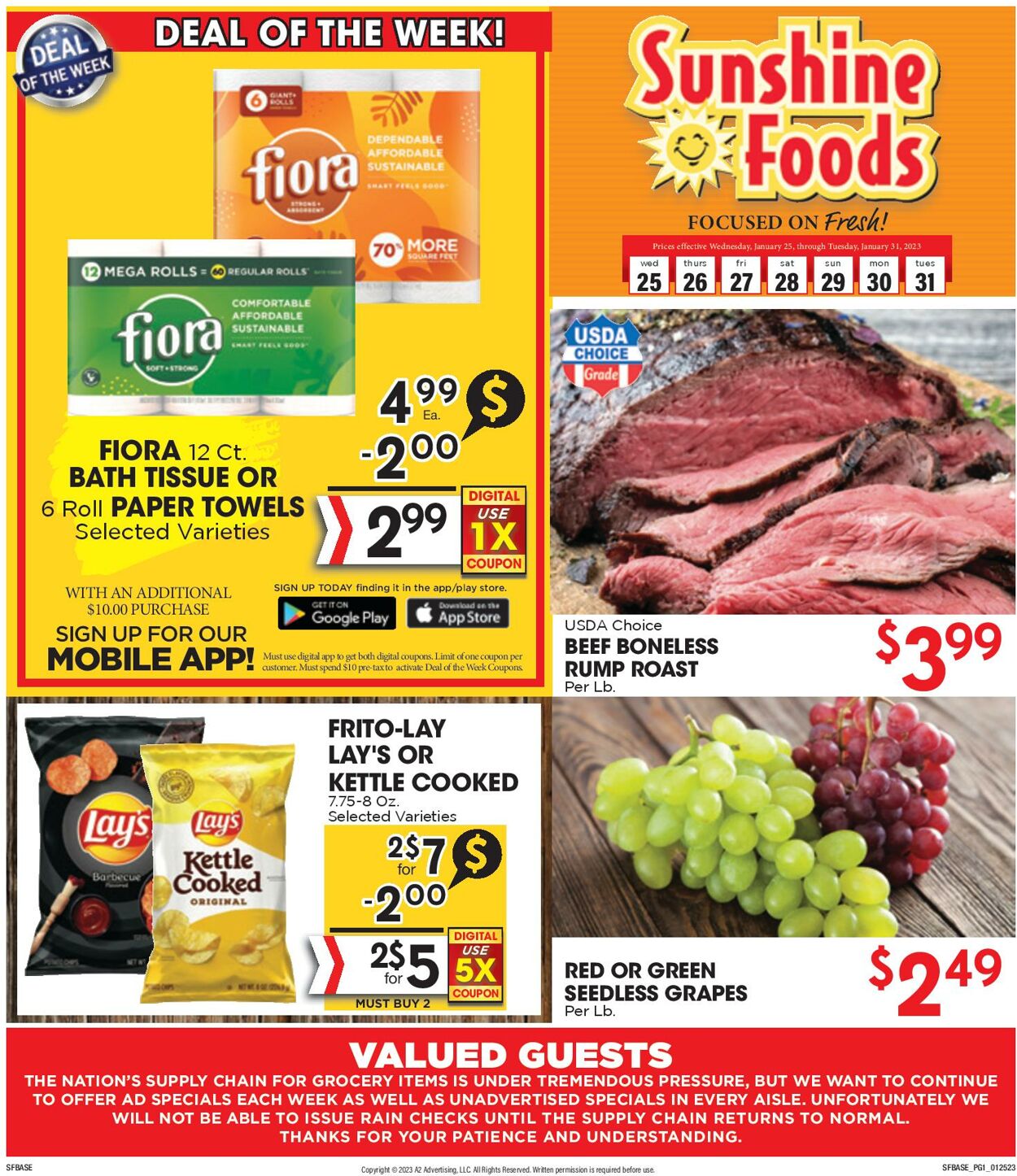 Sunshine Foods Weekly Ad Circular - valid 01/25-02/01/2023