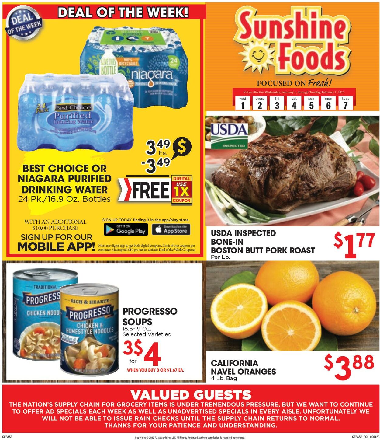 Sunshine Foods Weekly Ad Circular - valid 02/01-02/08/2023
