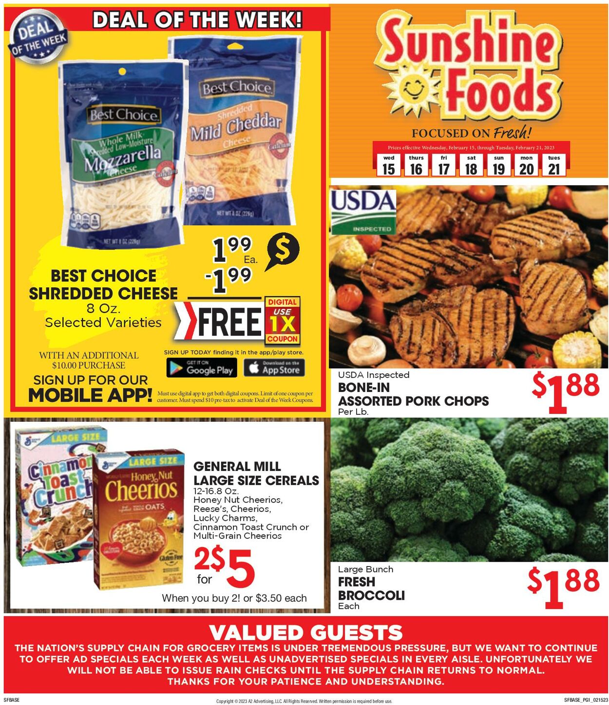 Sunshine Foods Weekly Ad Circular - valid 02/15-02/22/2023