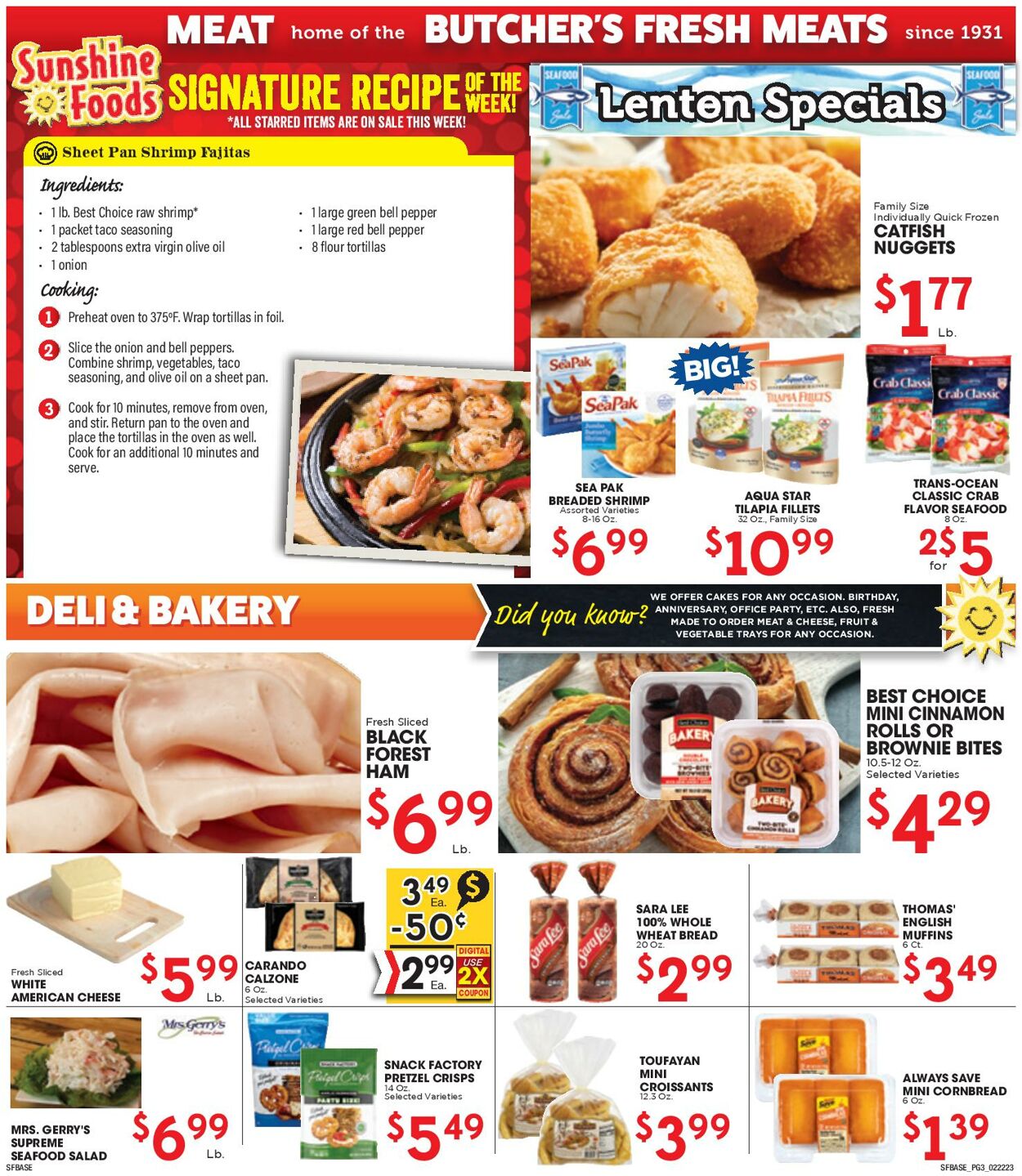 Sunshine Foods Weekly Ad Circular - valid 02/22-03/01/2023 (Page 3)