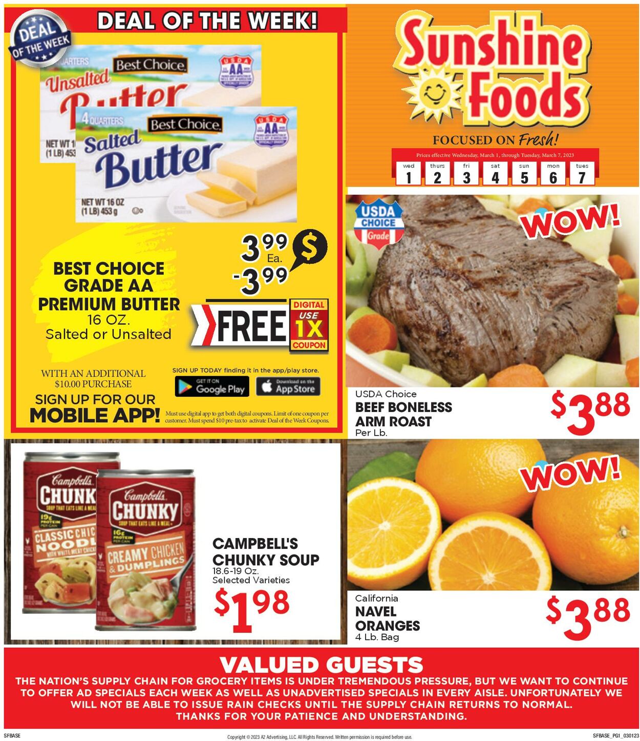 Sunshine Foods Weekly Ad Circular - valid 03/01-03/08/2023