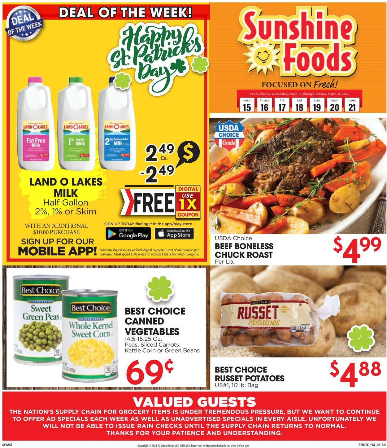 Sunshine Foods Weekly Ad Circular - valid 03/15-03/22/2023