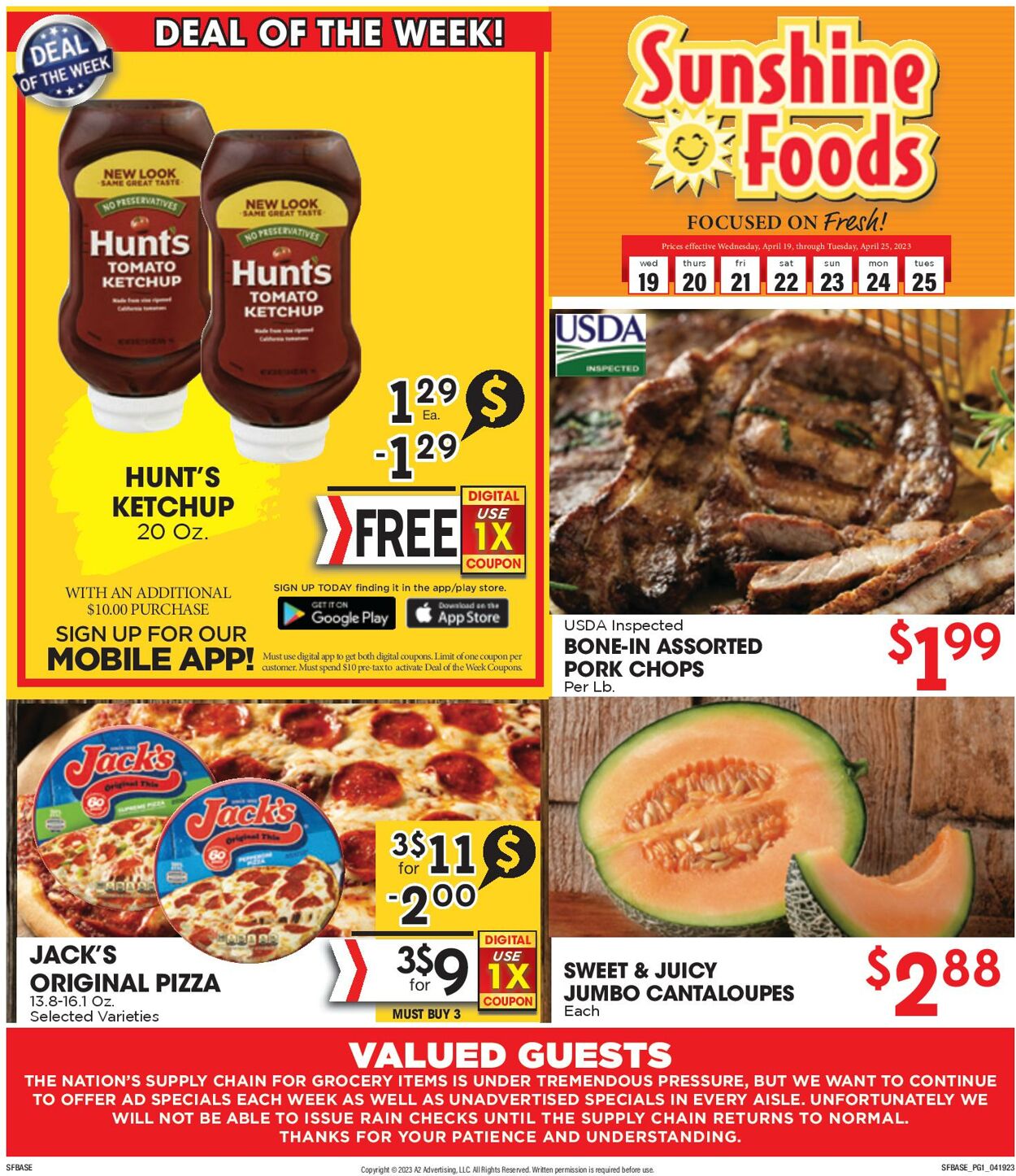 Sunshine Foods Weekly Ad Circular - valid 04/19-04/26/2023