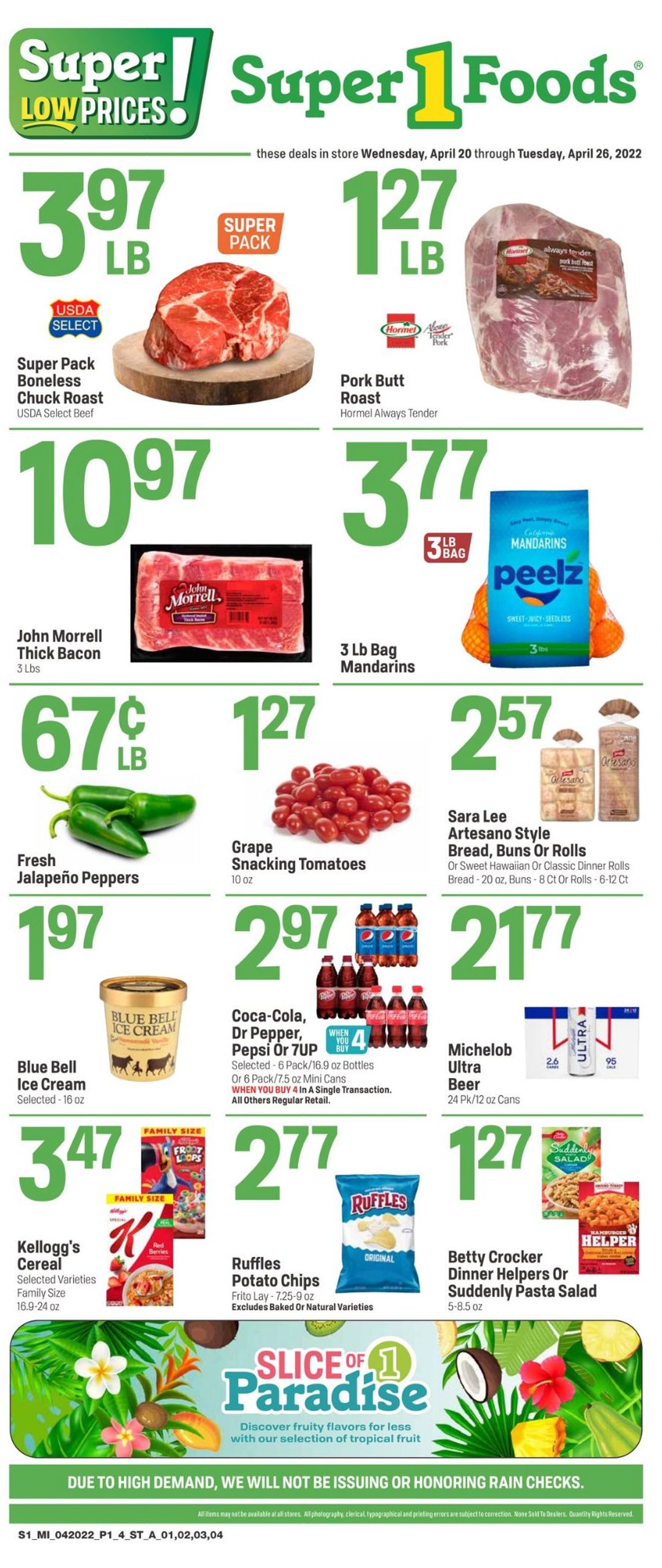 Super 1 Foods Weekly Ad Circular - valid 04/20-04/26/2022