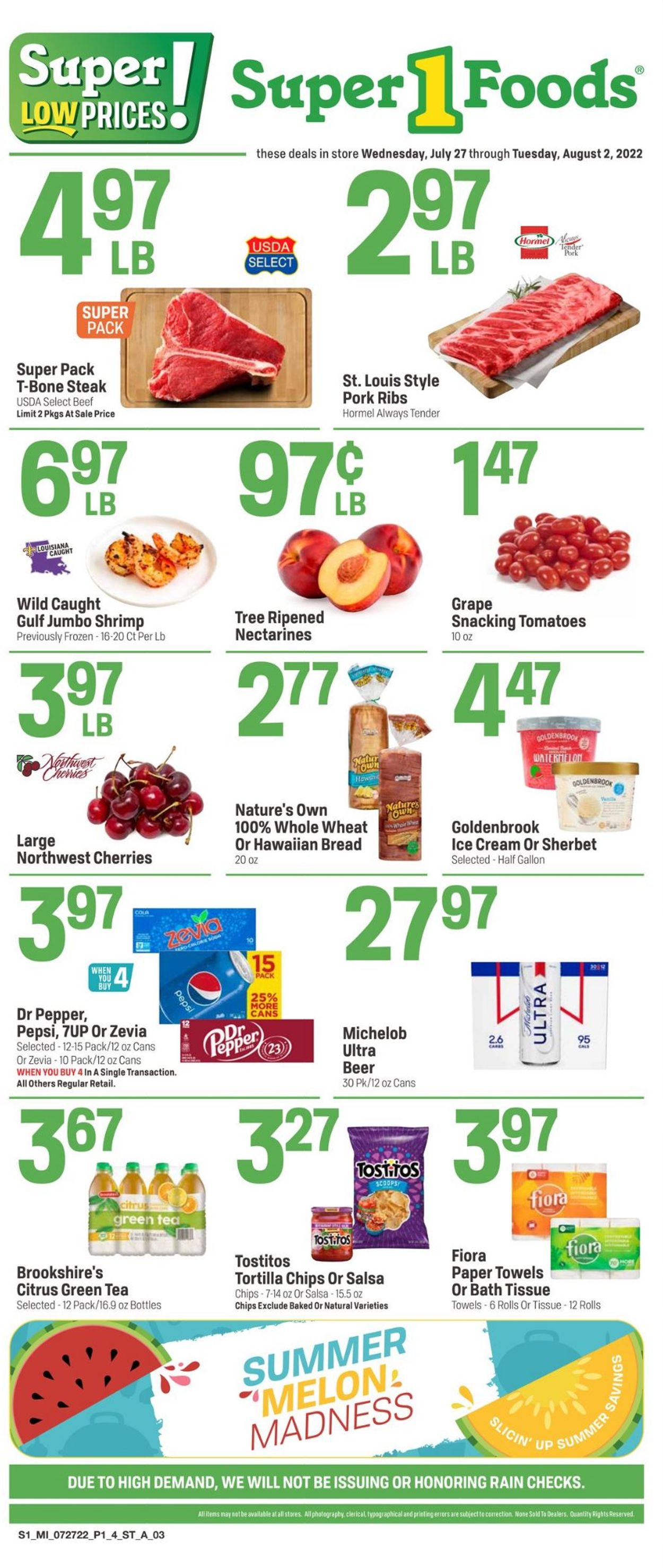 Super 1 Foods Weekly Ad Circular - valid 07/27-08/02/2022