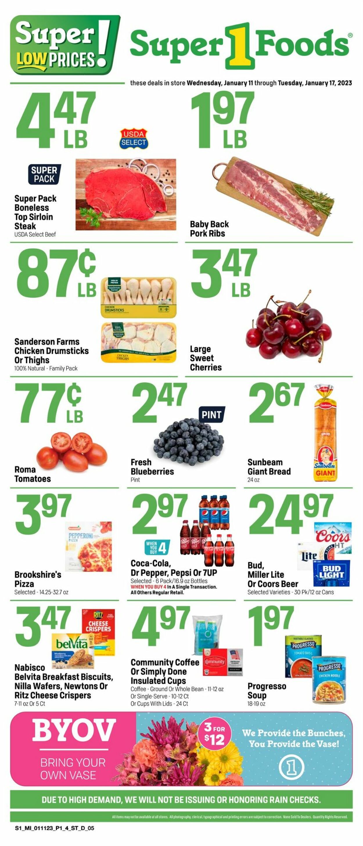 Super 1 Foods Weekly Ad Circular - valid 01/11-01/17/2023