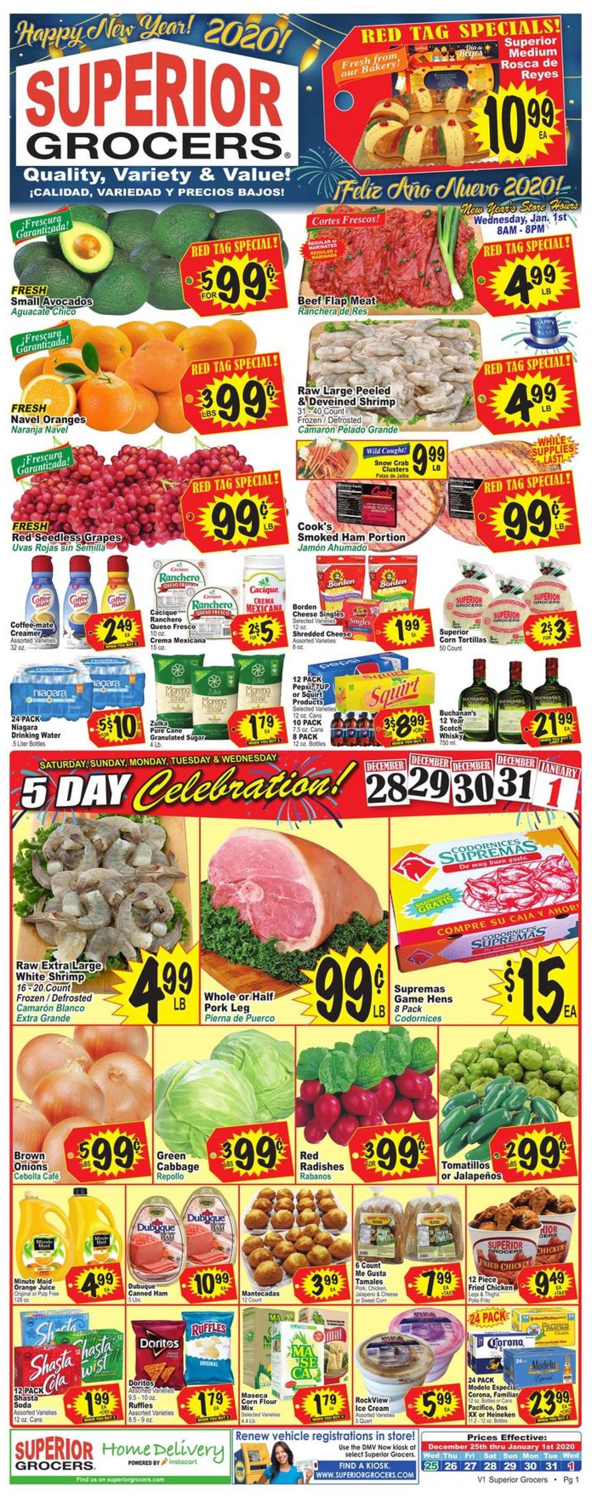Superior Grocers - New Year's Ad 2019/2020 Weekly Ad Circular - valid 12/25-01/01/2020