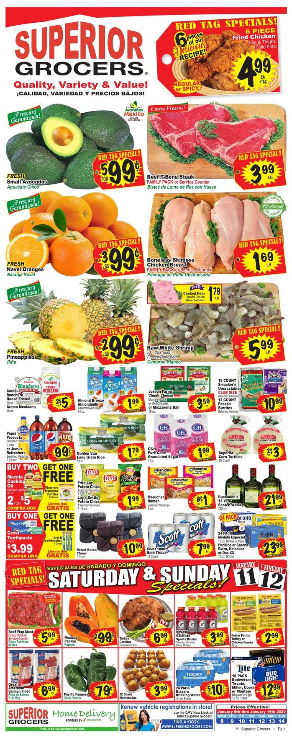 Superior Grocers Weekly Ad Circular - valid 01/08-01/14/2020