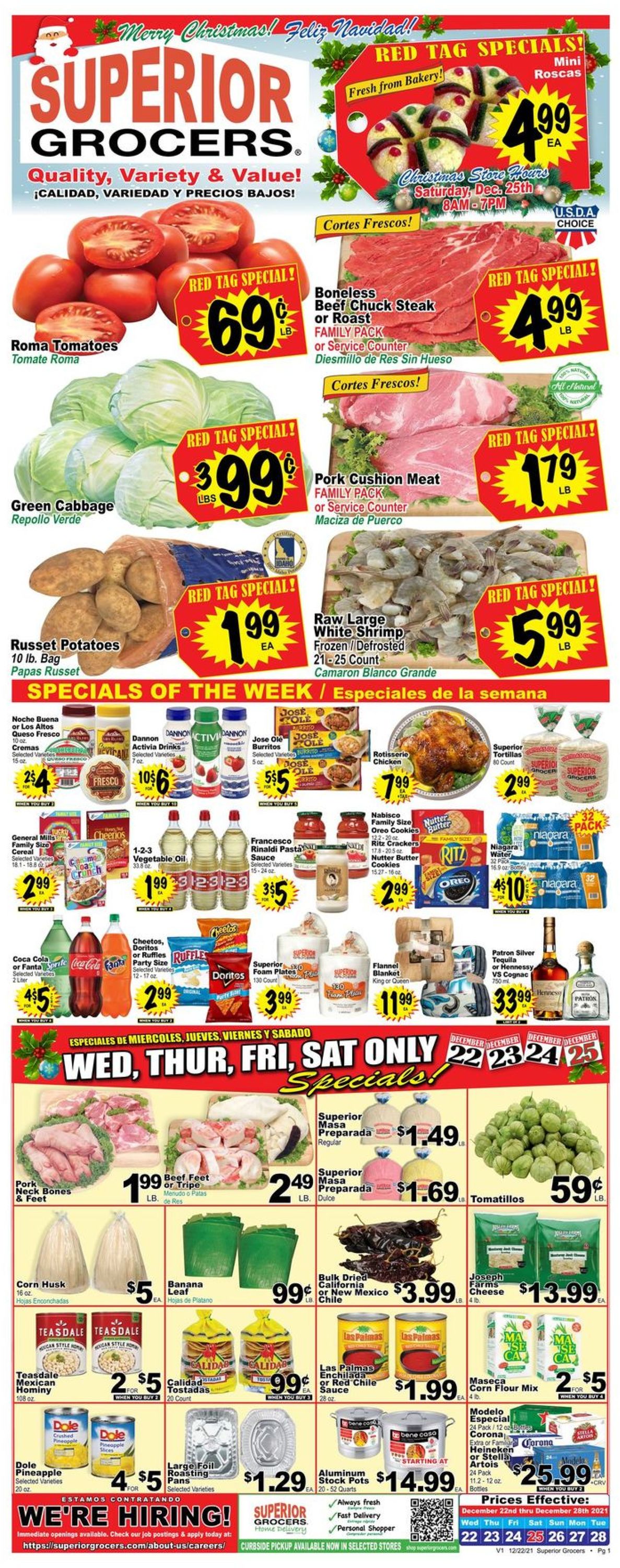 Superior Grocers CHRISTMAS 2021 Weekly Ad Circular - valid 12/22-12/28/2021