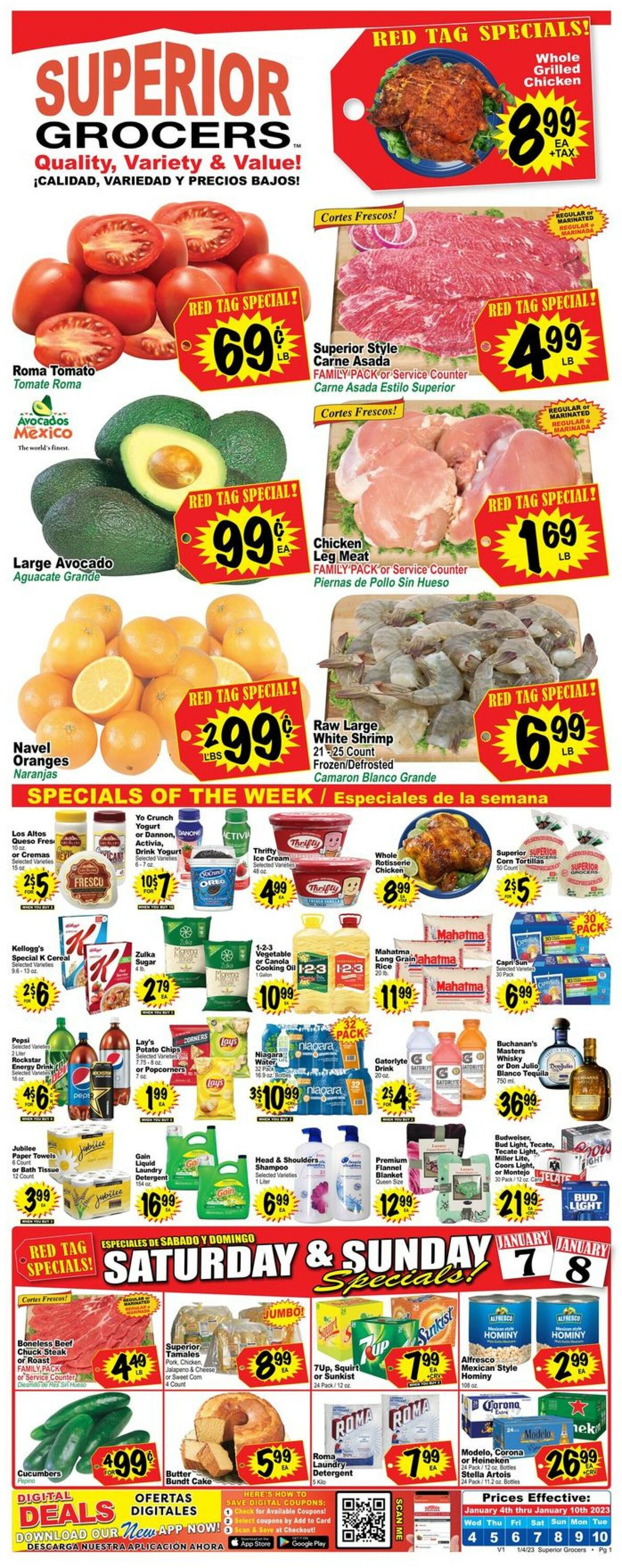 Superior Grocers Weekly Ad Circular - valid 01/04-01/10/2023