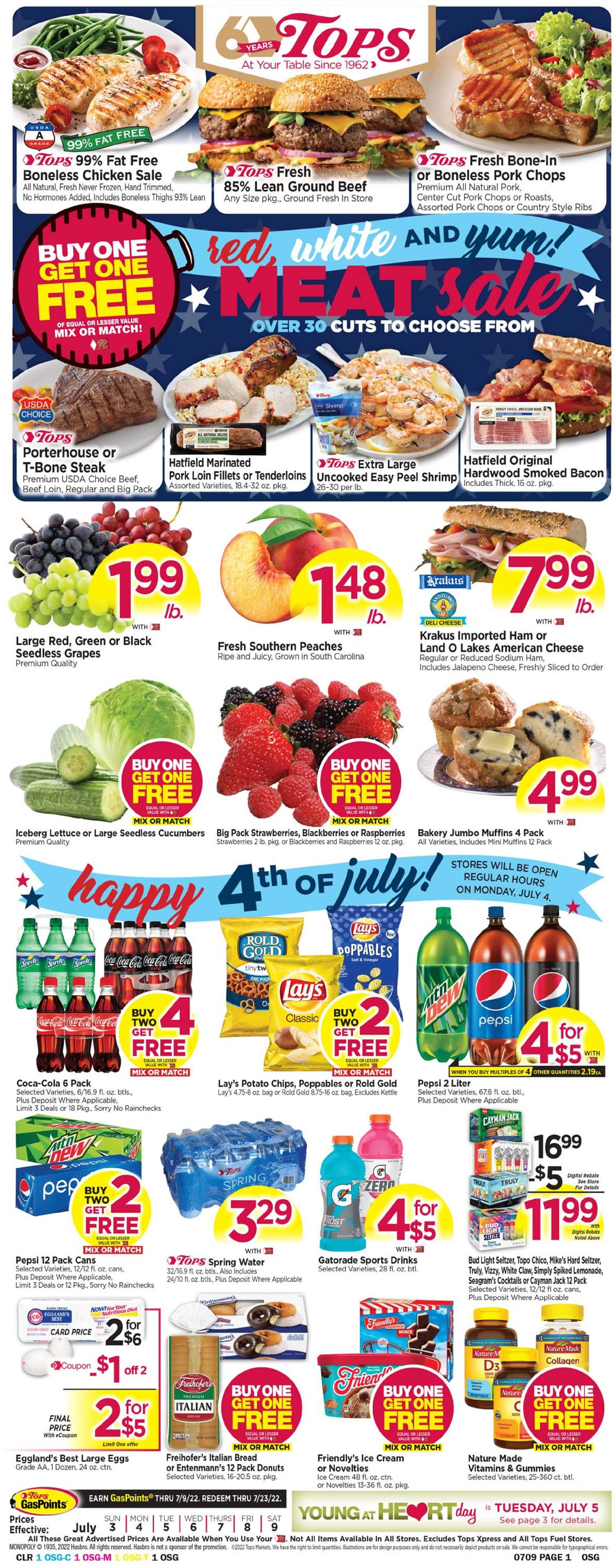 Tops Friendly Markets Weekly Ad Circular - valid 07/03-07/09/2022