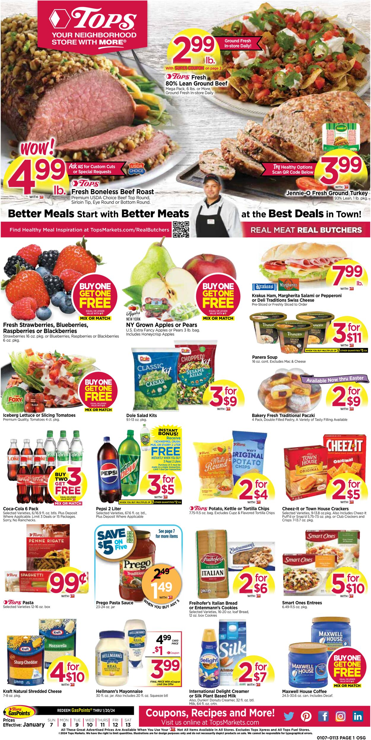 Tops Friendly Markets Weekly Ad Circular - valid 01/07-01/13/2024