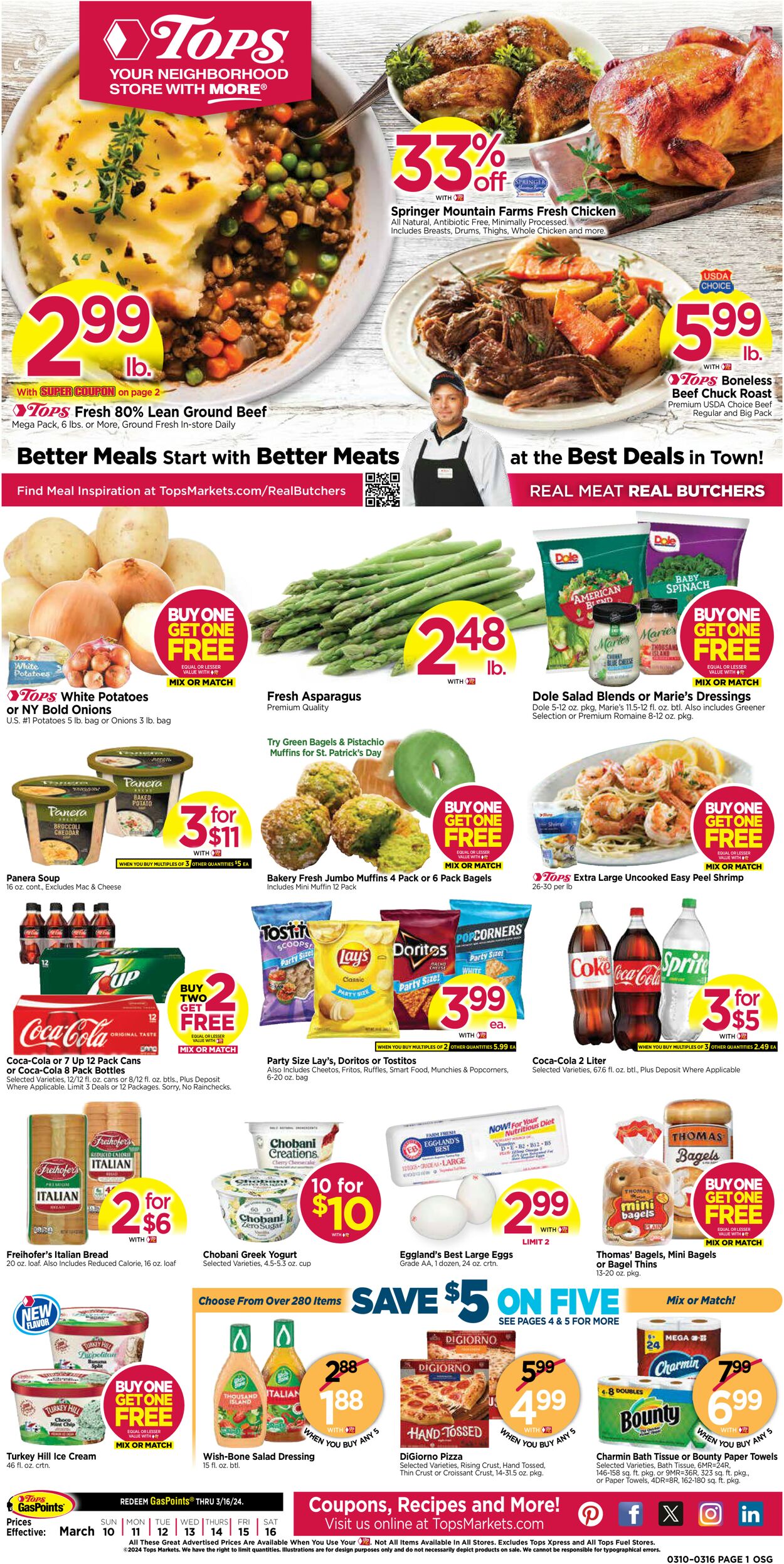 Tops Friendly Markets Weekly Ad Circular - valid 03/10-03/16/2024