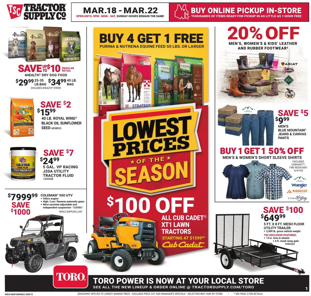 Tractor Supply Weekly Ad Circular - valid 03/18-03/22/2020