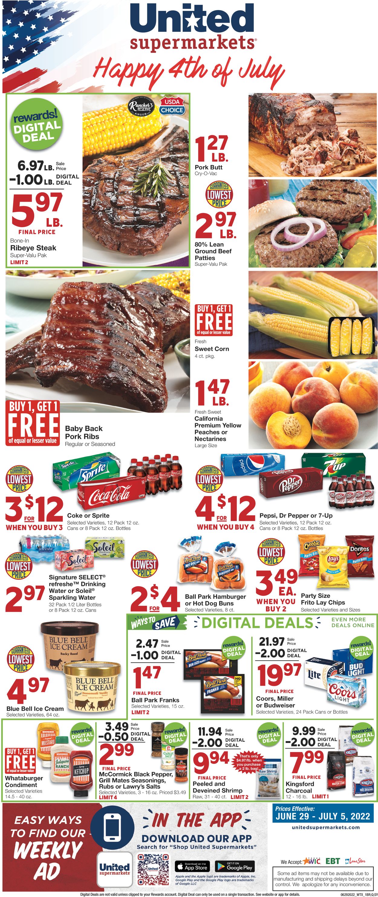 United Supermarkets - 4th of July Sale Weekly Ad Circular - valid 06/29-07/05/2022