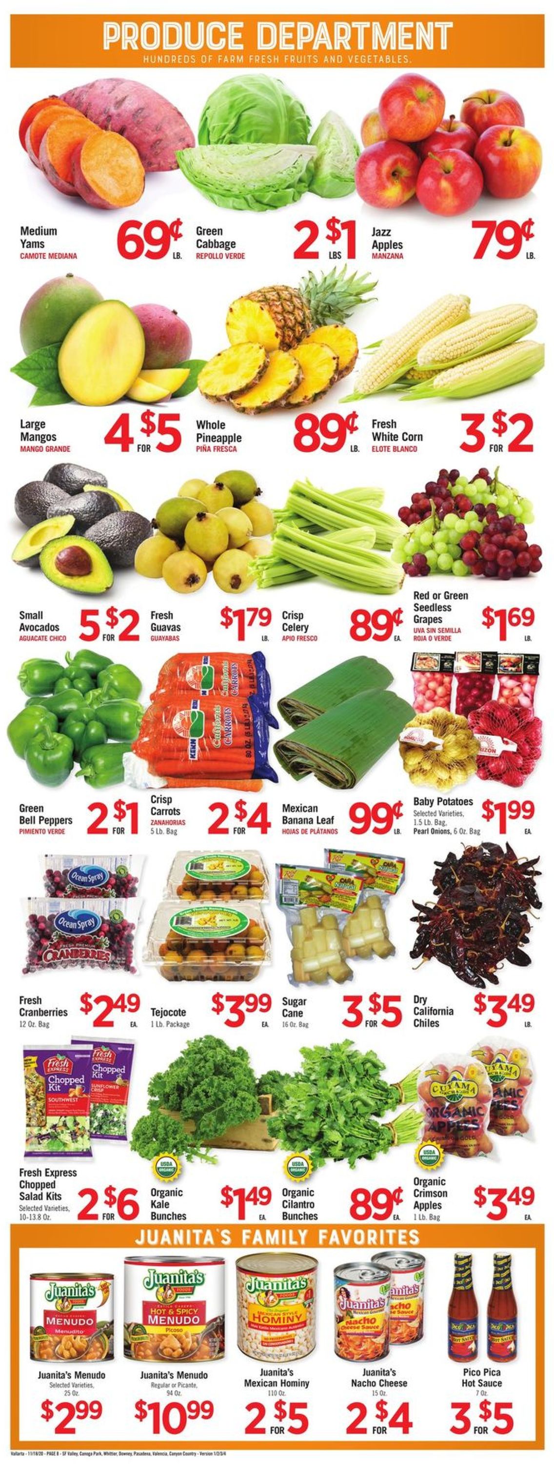 Vallarta Thanksgiving ad 2020 Weekly Ad Circular - valid 11/18-11/24/2020 (Page 8)