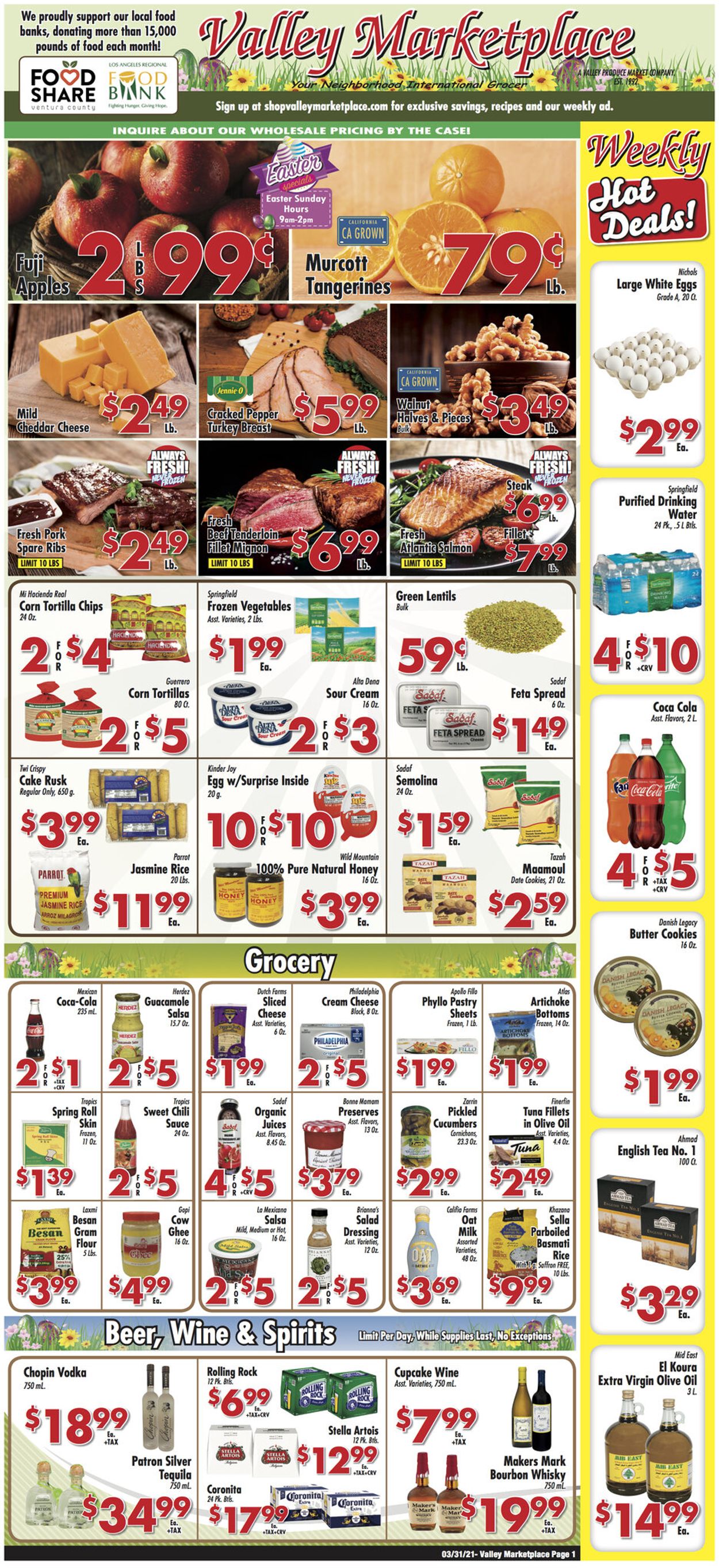 Valley Marketplace Easter 2021 Weekly Ad Circular - valid 03/31-04/06/2021