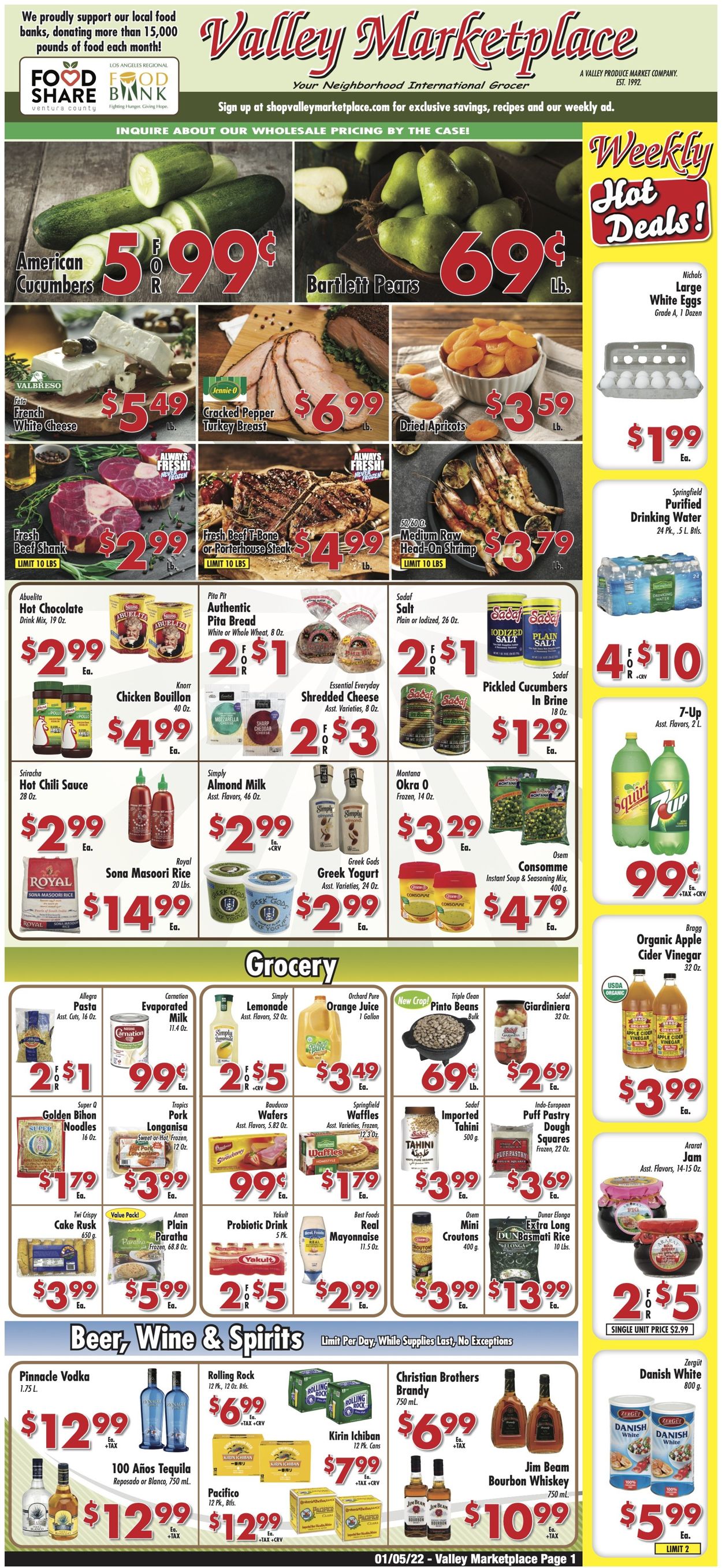 Valley Marketplace Weekly Ad Circular - valid 01/05-01/11/2022