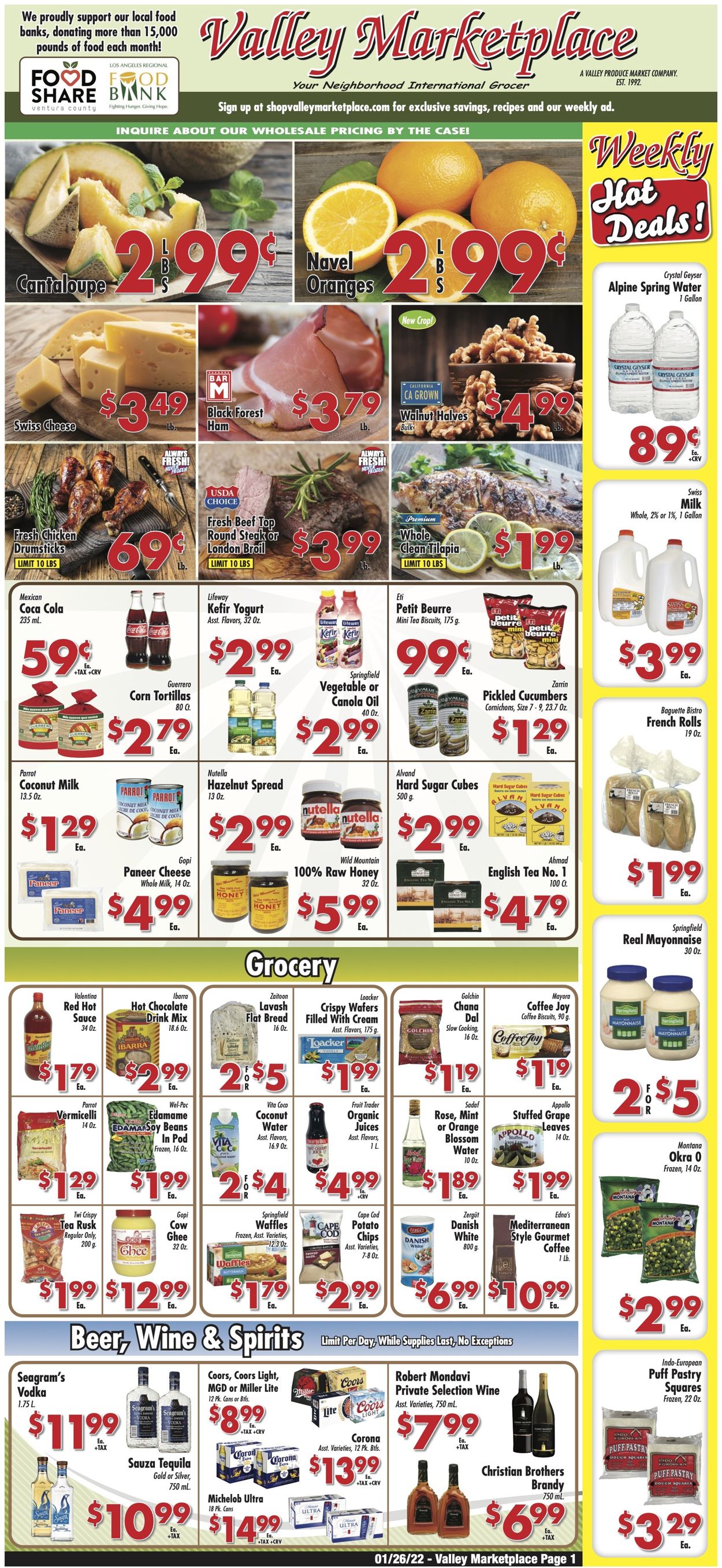 Valley Marketplace Weekly Ad Circular - valid 01/26-02/01/2022