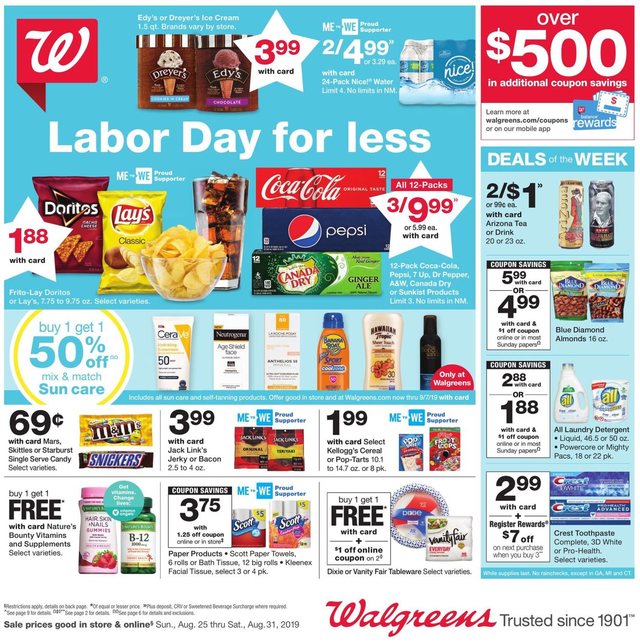 Walgreens Weekly Ad Circular - valid 08/25-08/31/2019