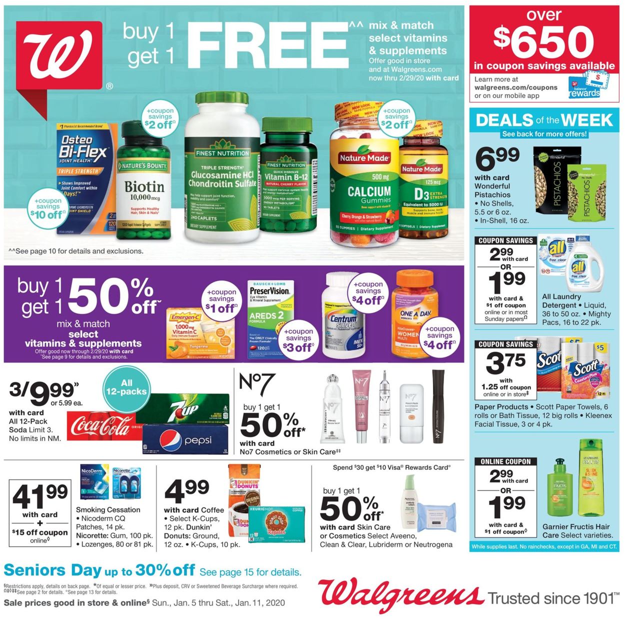 Walgreens Weekly Ad Circular - valid 01/05-01/11/2020