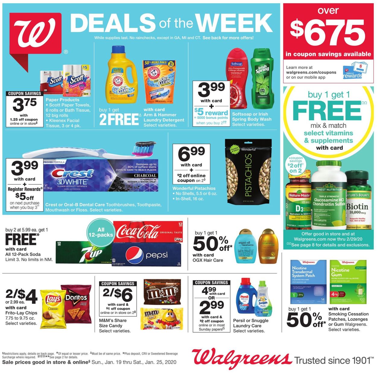 Walgreens Weekly Ad Circular - valid 01/19-01/25/2020