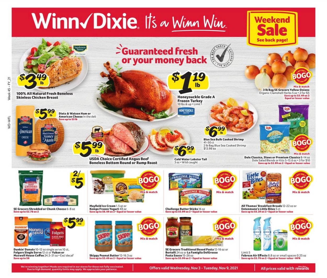 Winn Dixie Weekly Ad Circular - valid 11/03-11/09/2021