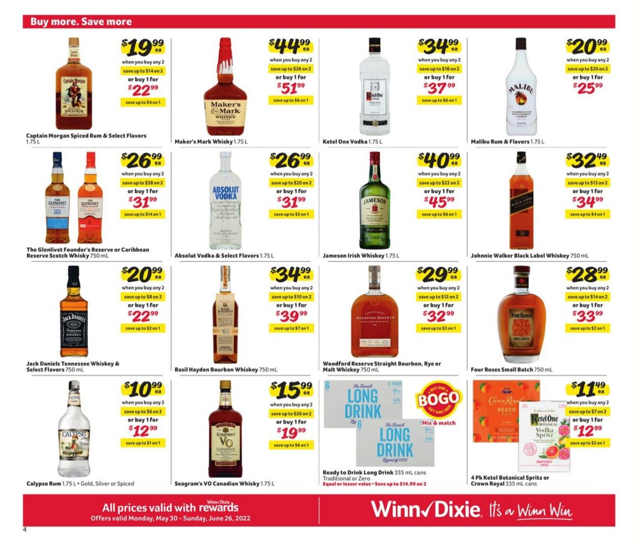 Winn Dixie Weekly Ad Circular - valid 05/30-06/26/2022 (Page 4)