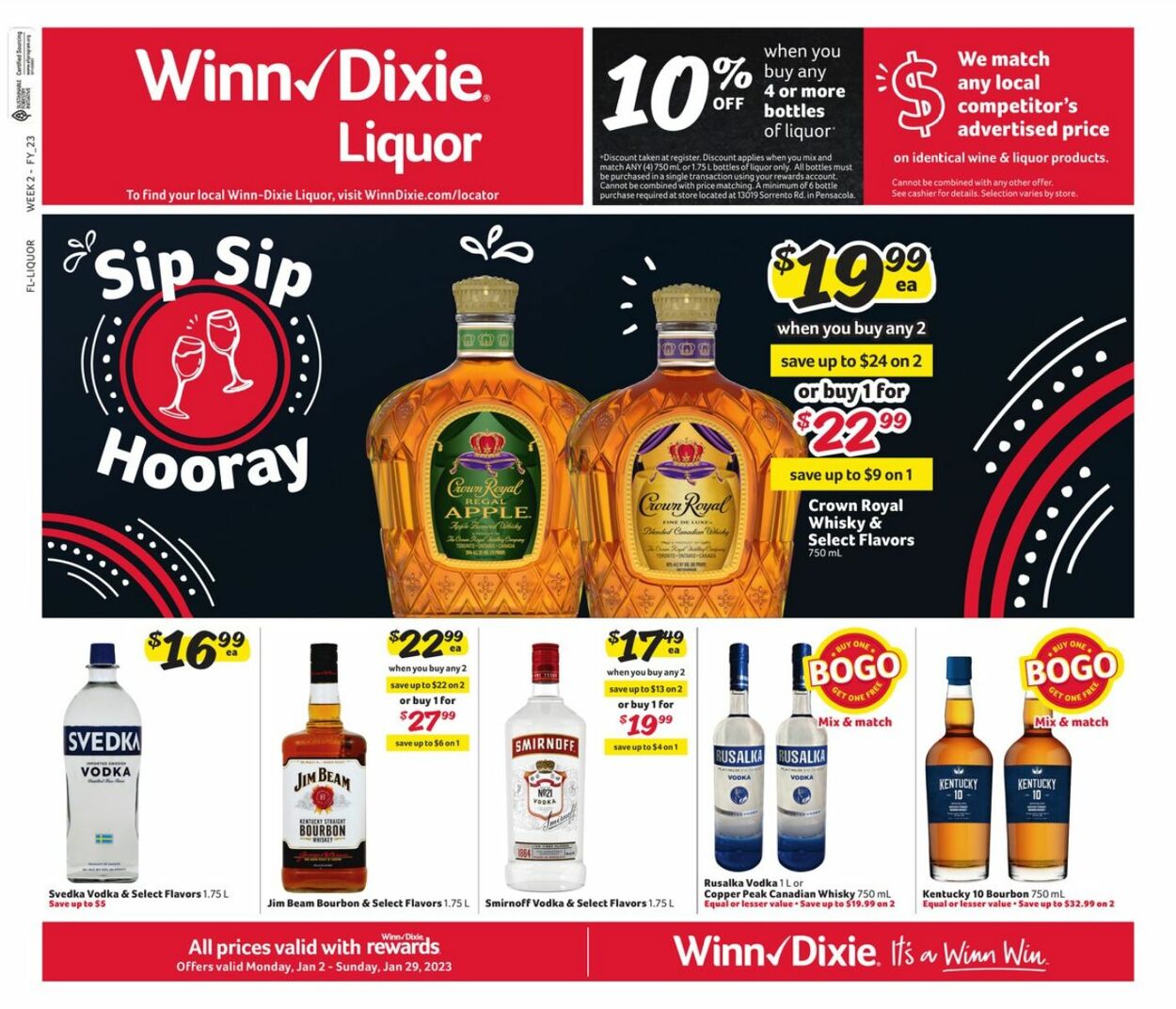 Winn Dixie Weekly Ad Circular - valid 01/02-01/29/2023