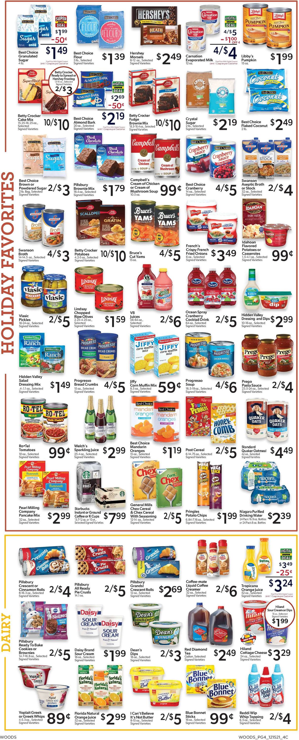 Woods Supermarket HOLIDAYS 2021 Weekly Ad Circular - valid 12/15-12/28/2021 (Page 4)
