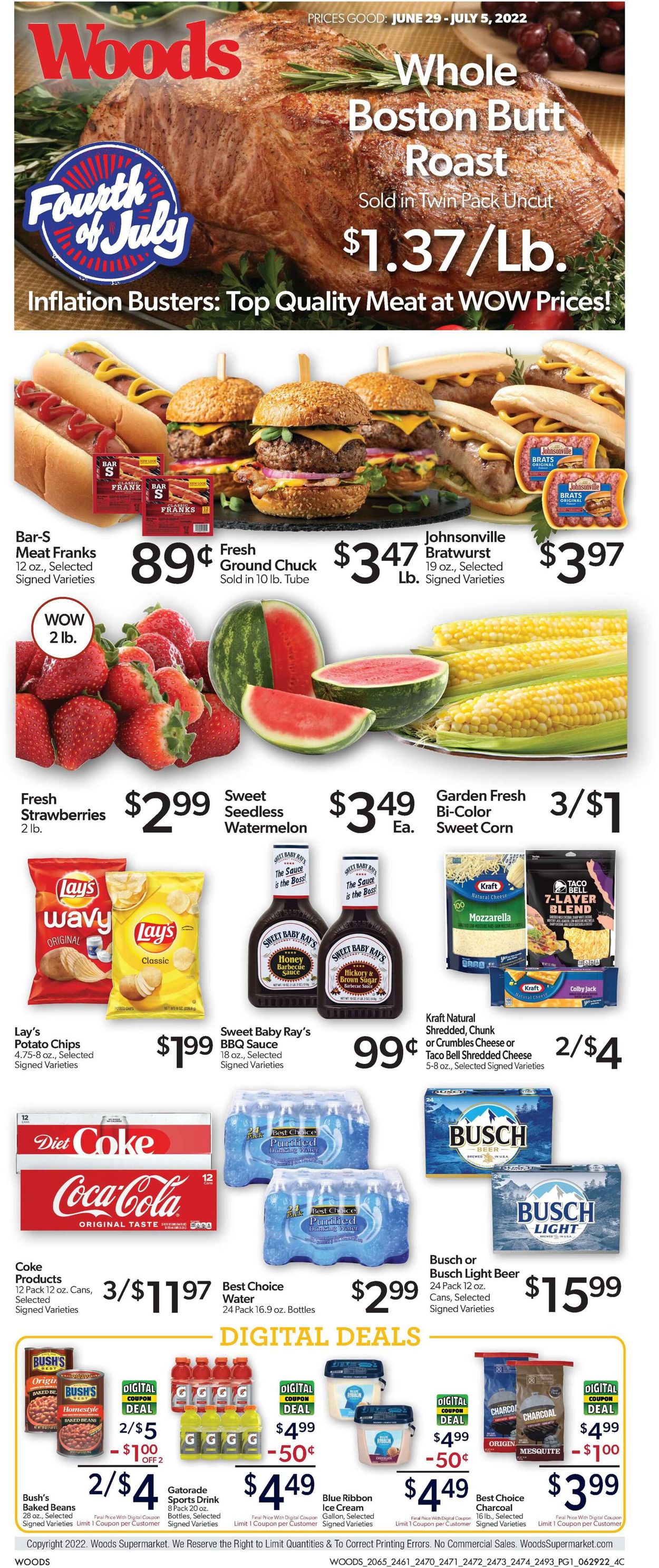 Woods Supermarket Weekly Ad Circular - valid 06/29-07/05/2022