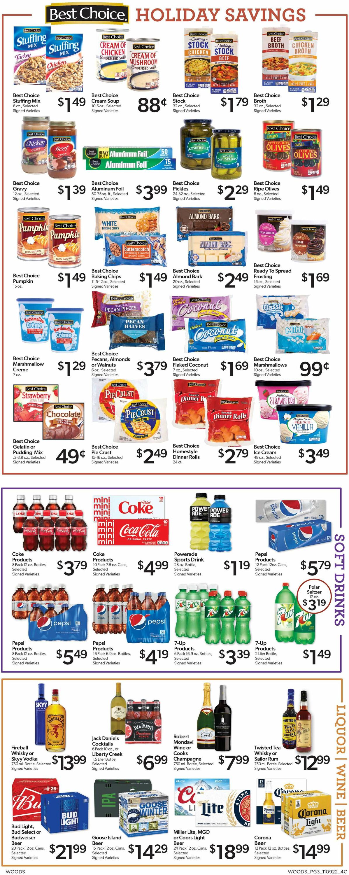 Woods Supermarket Weekly Ad Circular - valid 11/09-11/15/2022 (Page 3)