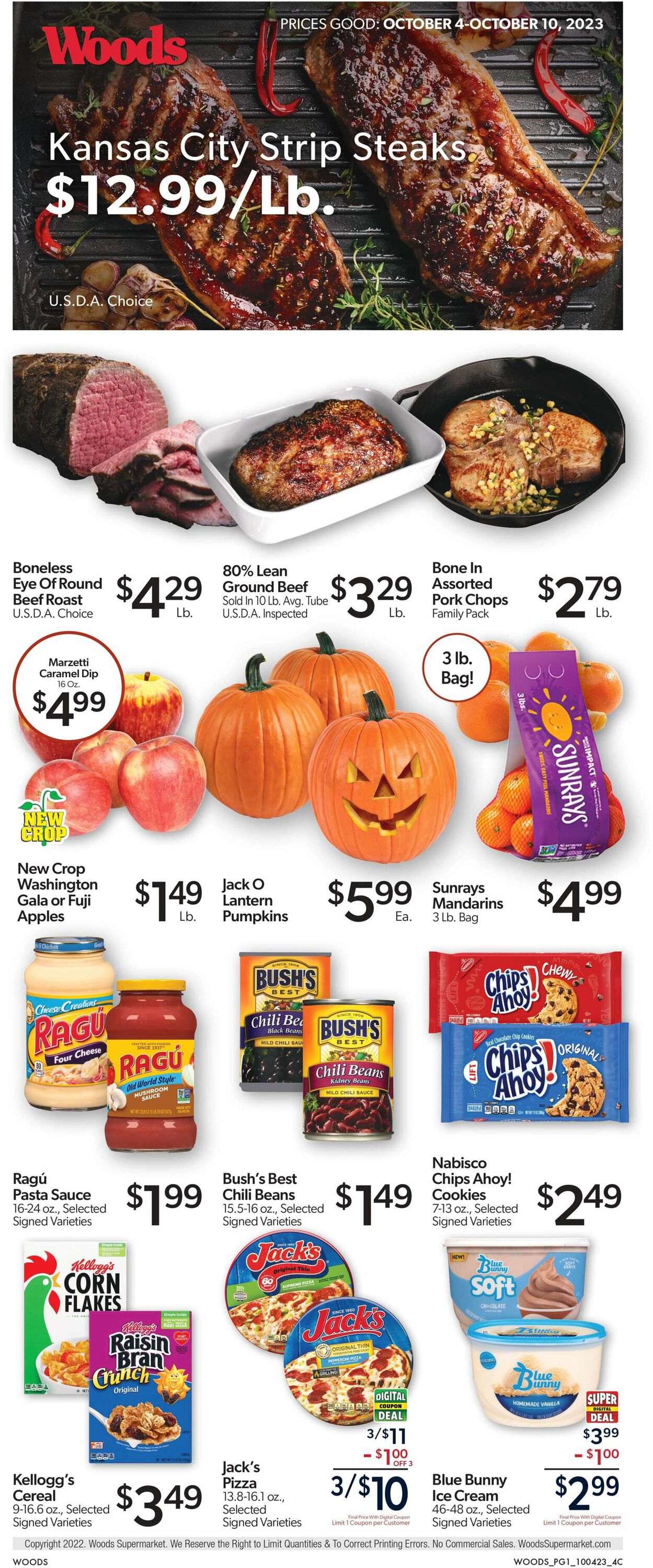 Woods Supermarket Weekly Ad Circular - valid 10/04-10/10/2023