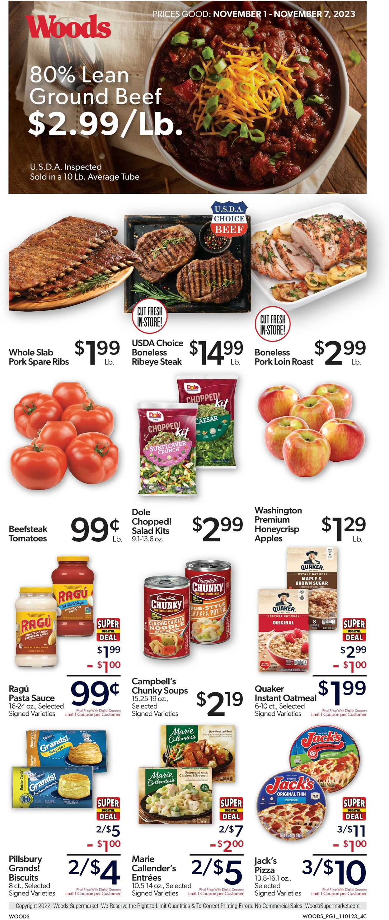 Woods Supermarket Weekly Ad Circular - valid 11/01-11/07/2023