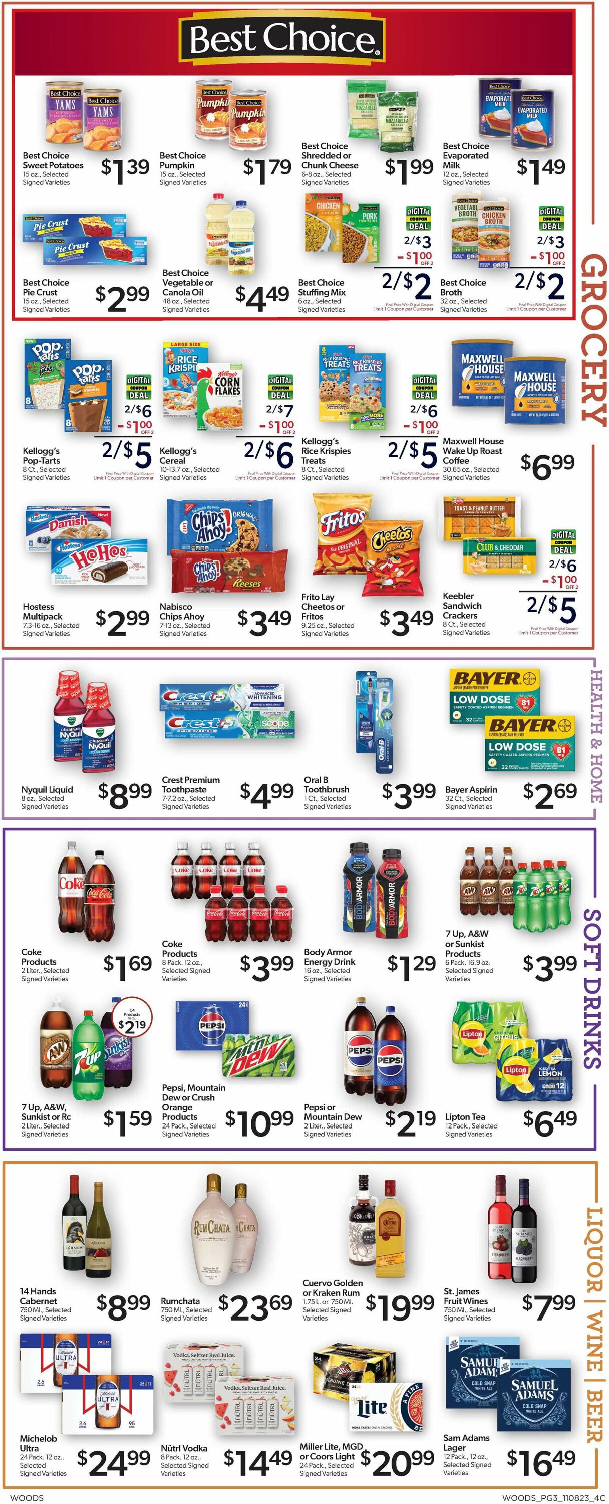 Woods Supermarket Weekly Ad Circular - valid 11/08-11/14/2023 (Page 3)