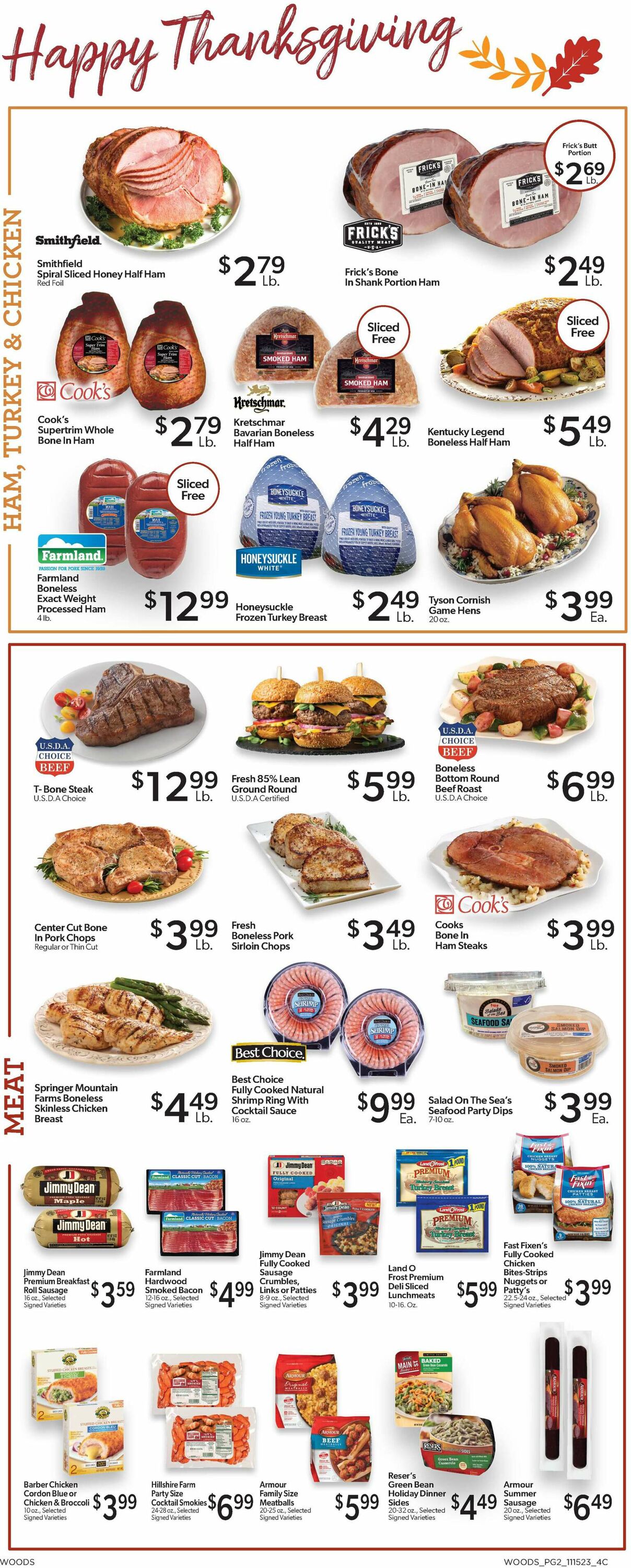 Woods Supermarket Weekly Ad Circular - valid 11/15-11/28/2023 (Page 2)